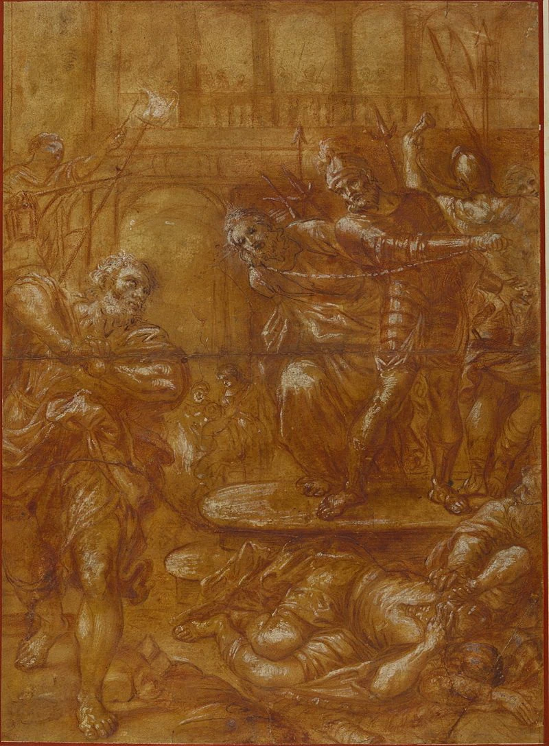 Pentimento di san Pietro (disegno) - San Colombano